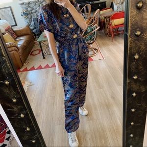 Vintage Asian print pant & top play suit